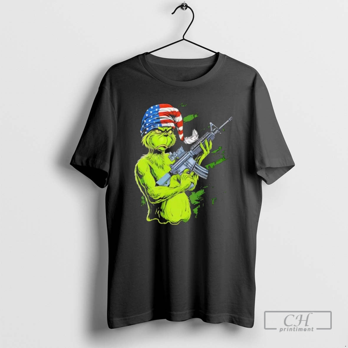Premium Grinch Assault Rifle Cynical Expression Shirt Sweater