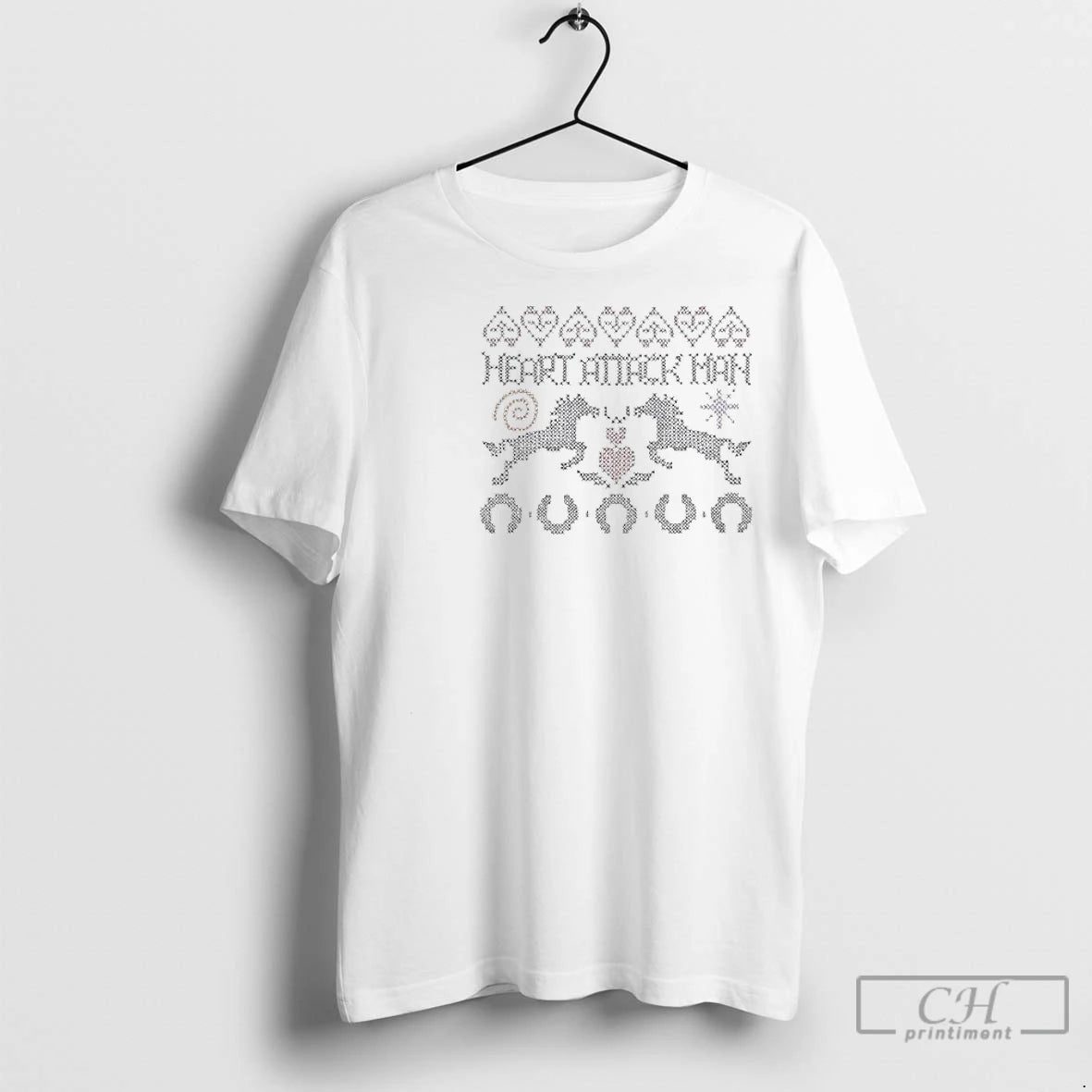 Premium Heart Attack Man Holiday Circle White