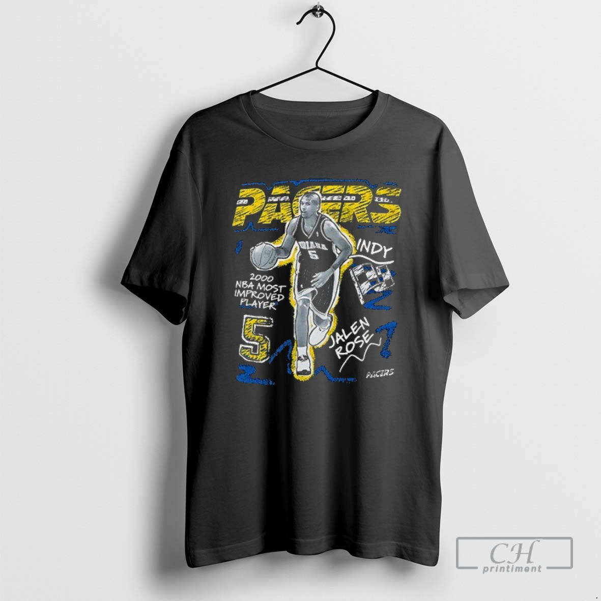 Premium Indiana Pacers Jalen Rose 2000 Nba Most Improved Player Graphic Shirt Sweater