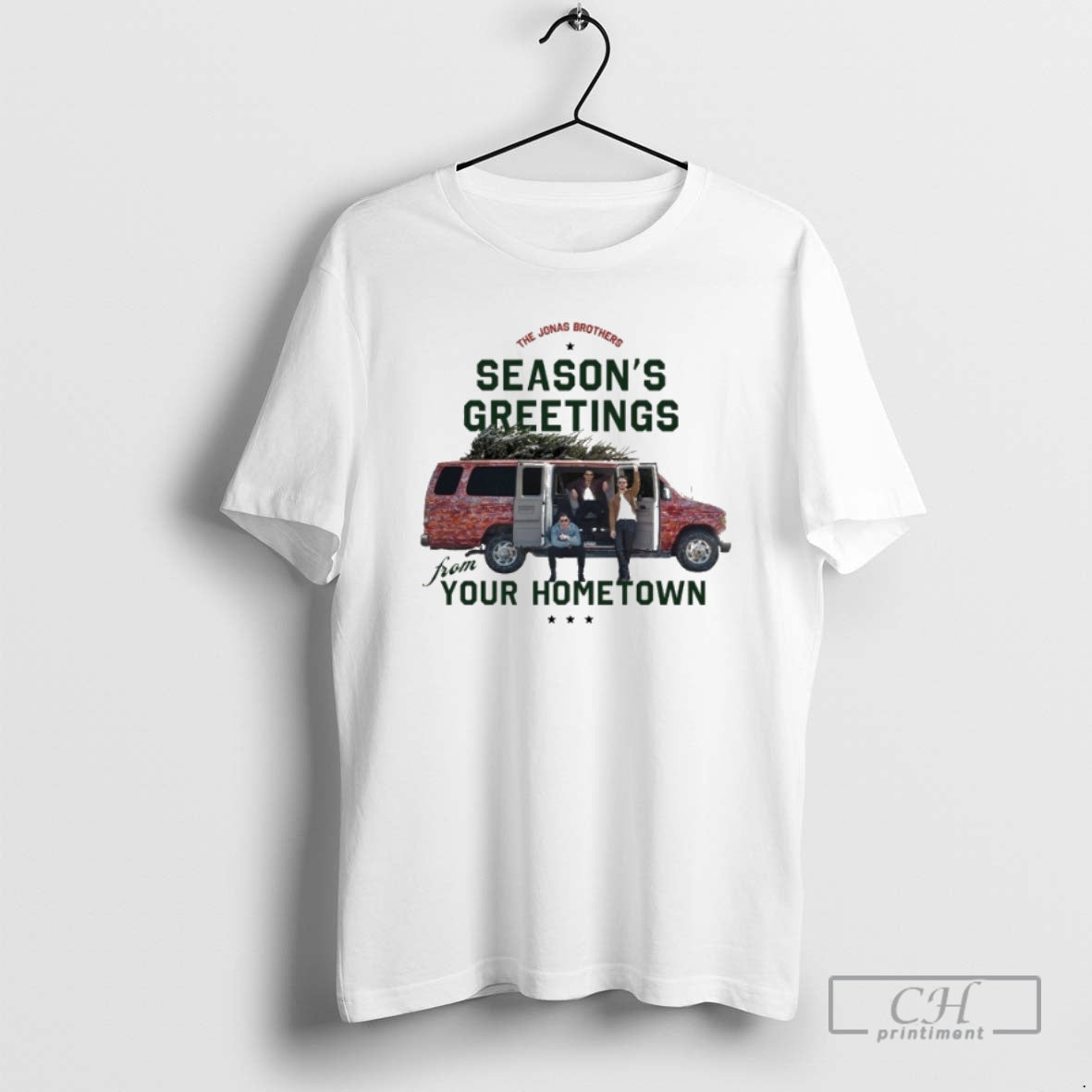 Premium Jonas Brothers Seasons Greetings From Your Hometown Christmas Car Tree Shirt Sweater