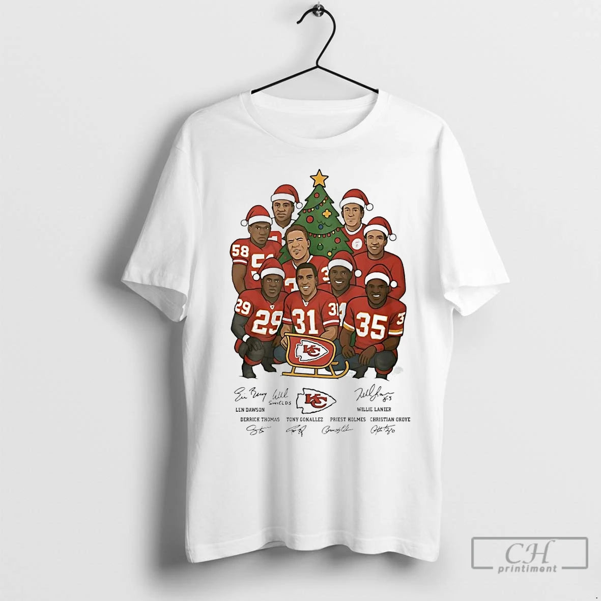 Premium Kansas City Chiefs Signatures Under Christmas Tree