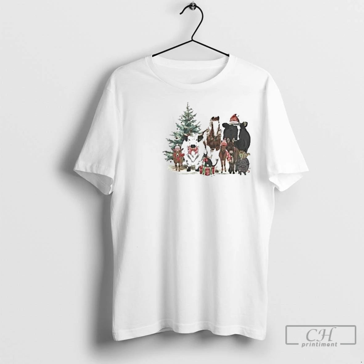 Premium Katie Van Slyke Festive Farm Christmas 2025 Circle White