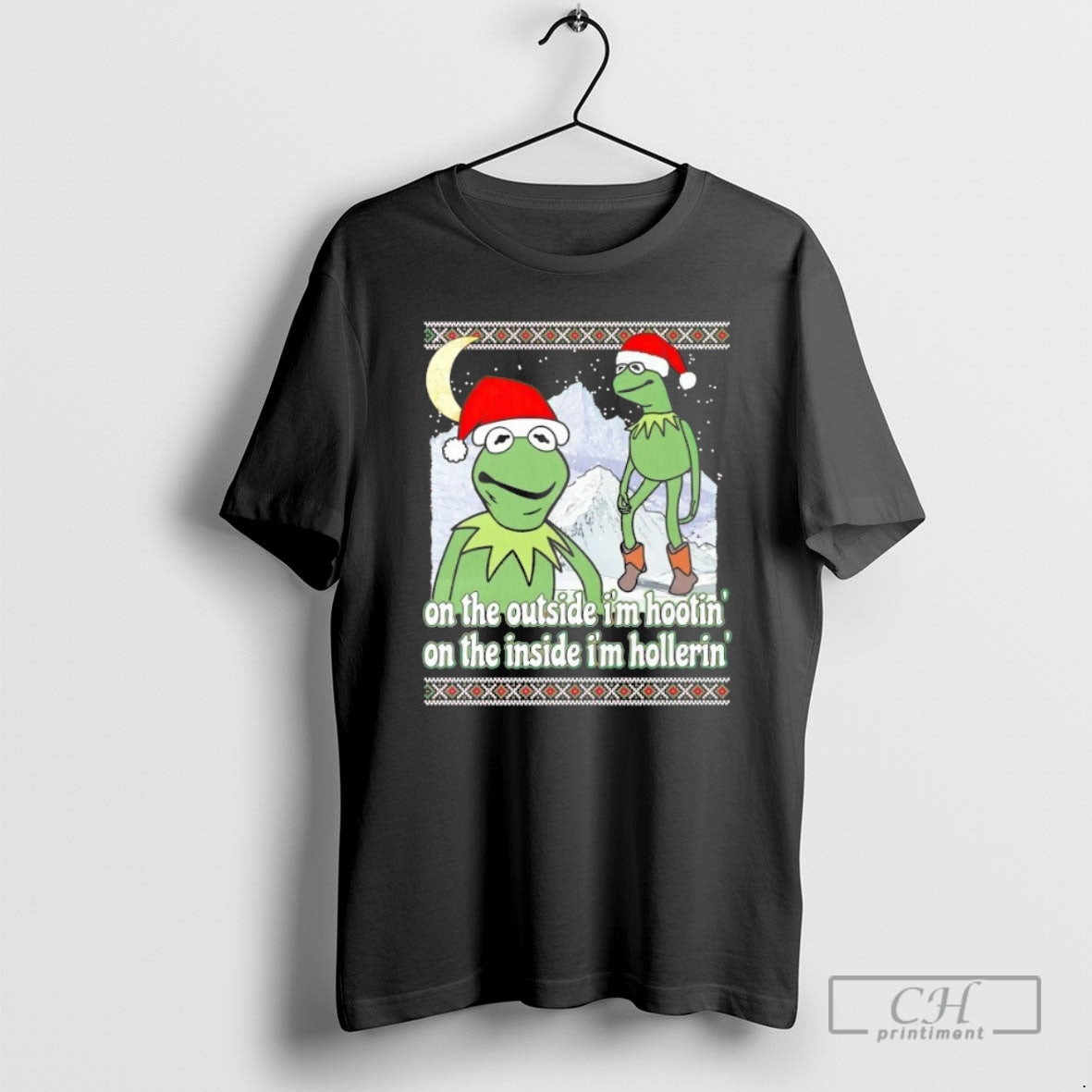 Premium Kermit On The Outside Im Hootin Inside Hollerin Christmas Shirt Sweater