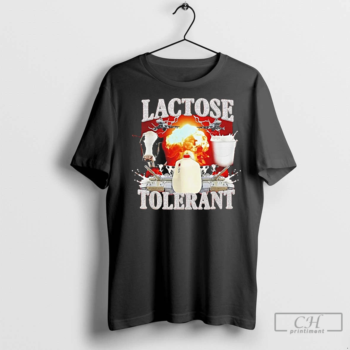 Premium Lactose Tolerant Cow Milk Tank 90s Bootleg Graphic
