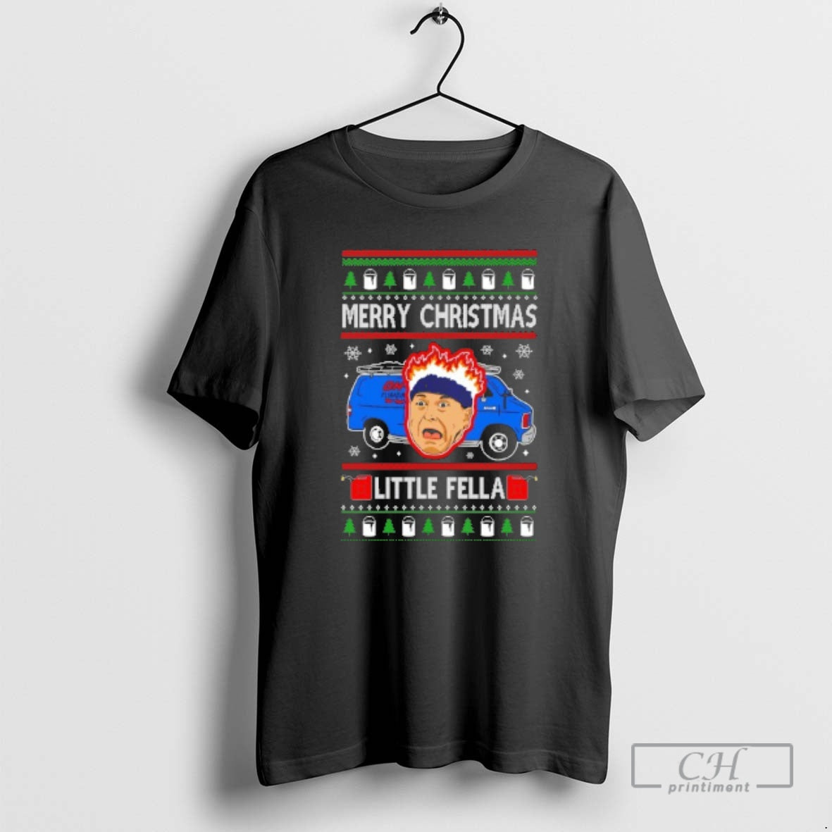 Premium Merry Little Fella Funny 90s Harry Movie Quote Ugly Christmas Sweat Shirt Sweater