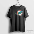 Premium Miami Dolphins Primary Logo Holiday Lights 2025 Circle Black