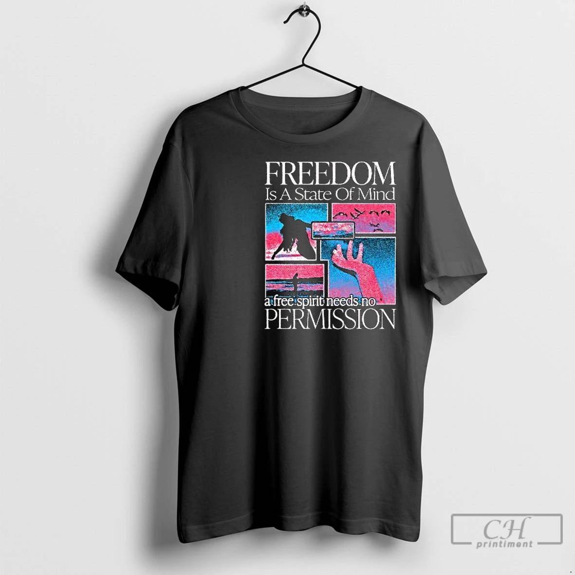 Premium Mindful Freedom Manifesto Washed Circle Black