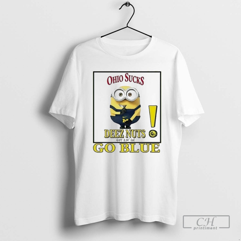 Premium Minion Wolverines Go Blue Deez Nut Got Em Ohio State Football Sucks Shirt Sweater