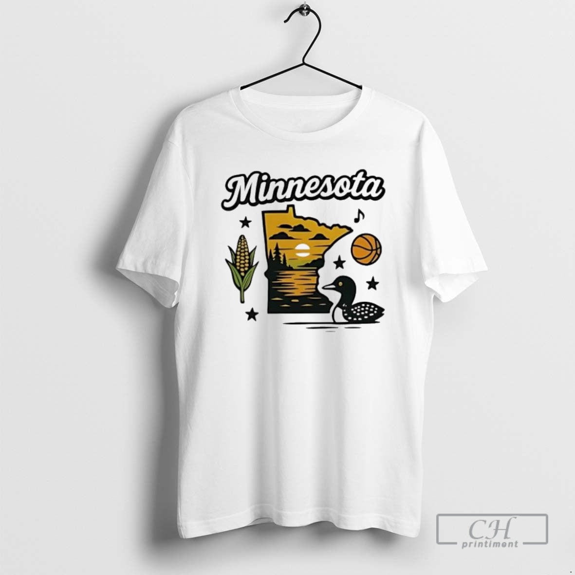 Premium Minnesota Map Duck Corn Sunset Shirt Sweater