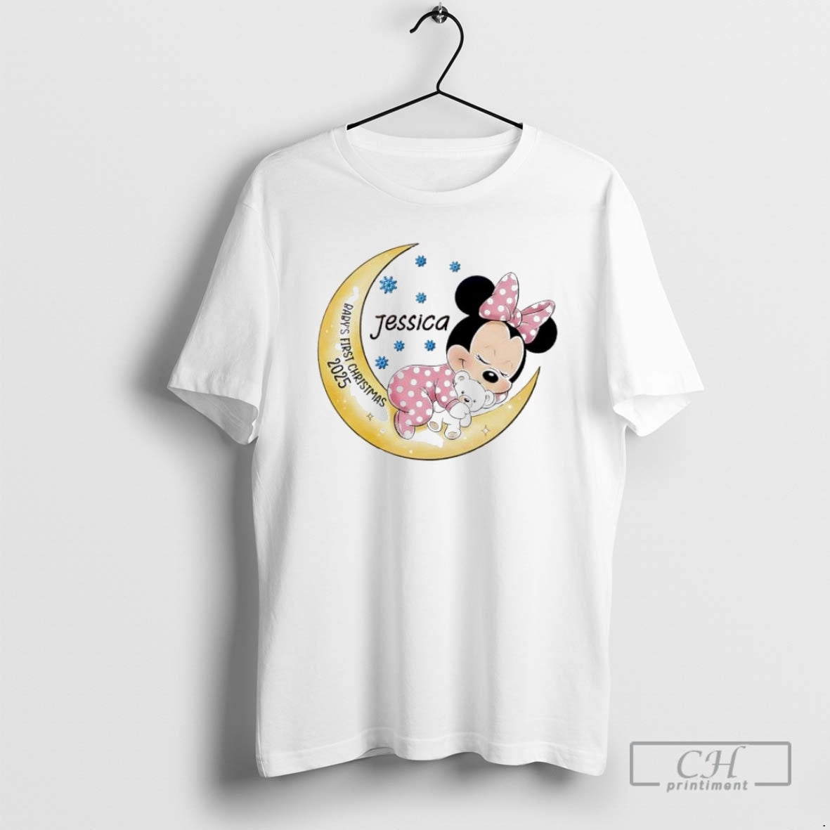 Premium Minnie Babys First Christmas Personalised Ornaments White Shirt Sweater