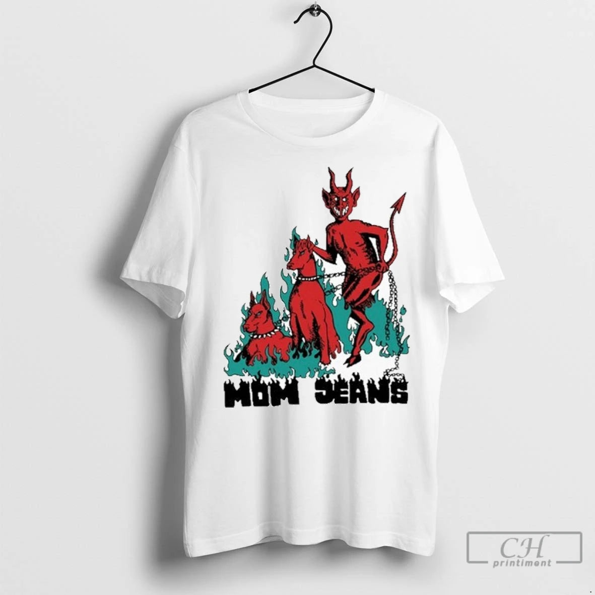 Premium Mom Jeans Devil Dog Cropped Boxy