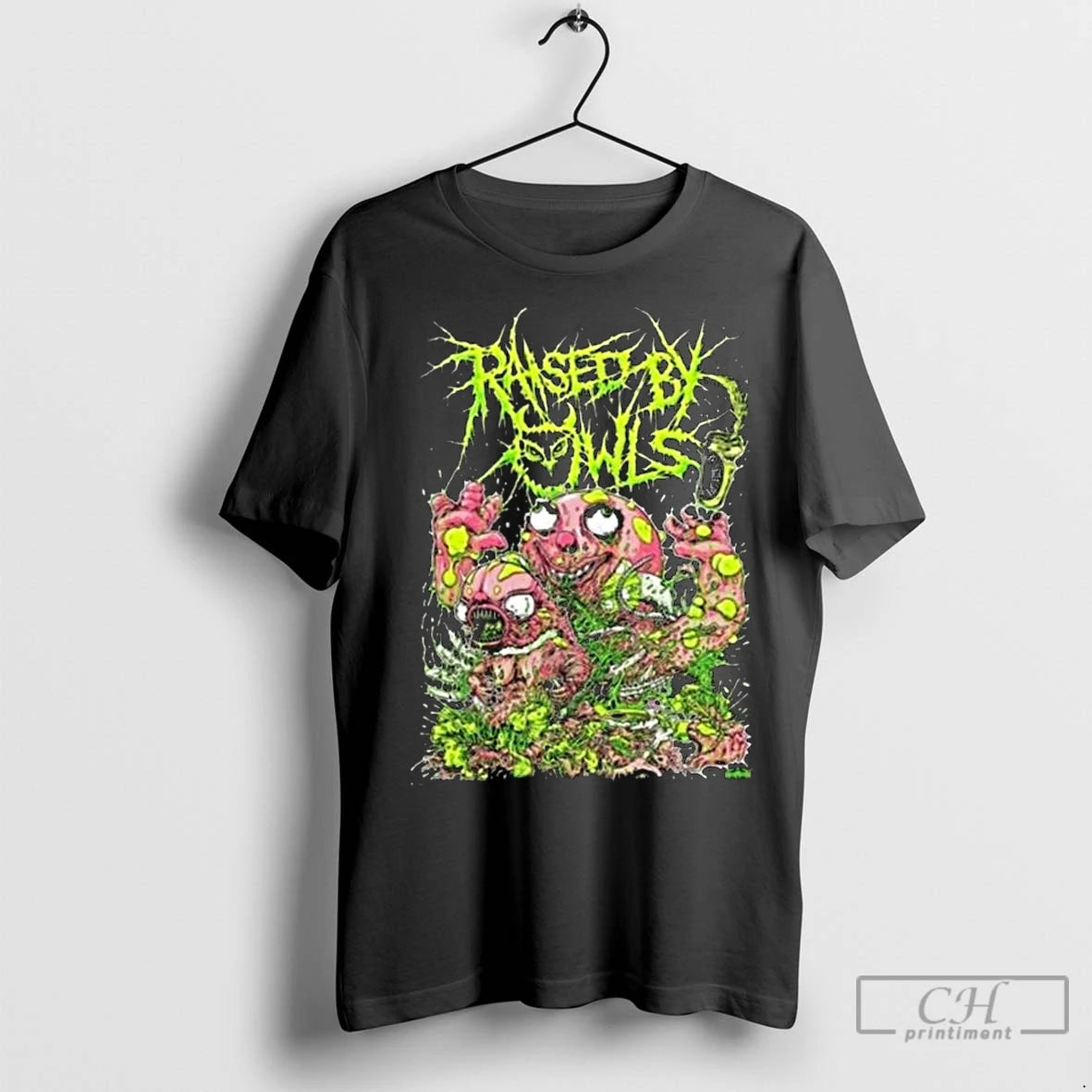 Premium Neon Gore Monster Brutal Horror Art Metal Band Style Long Sleve