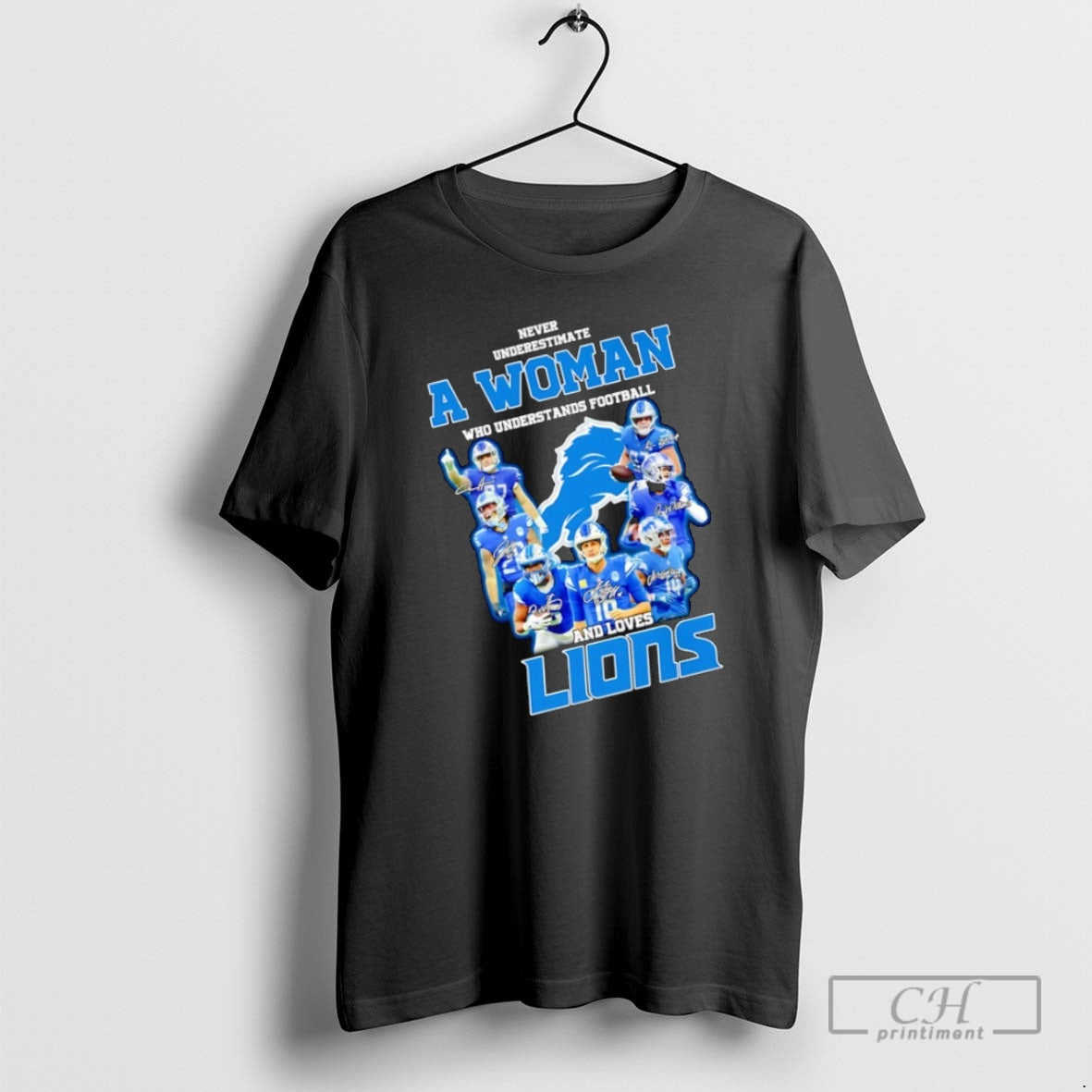 Premium Never Underestimate A Woman Who Understands Football And Loves Detroit Lions Signatures Shirt Sweater