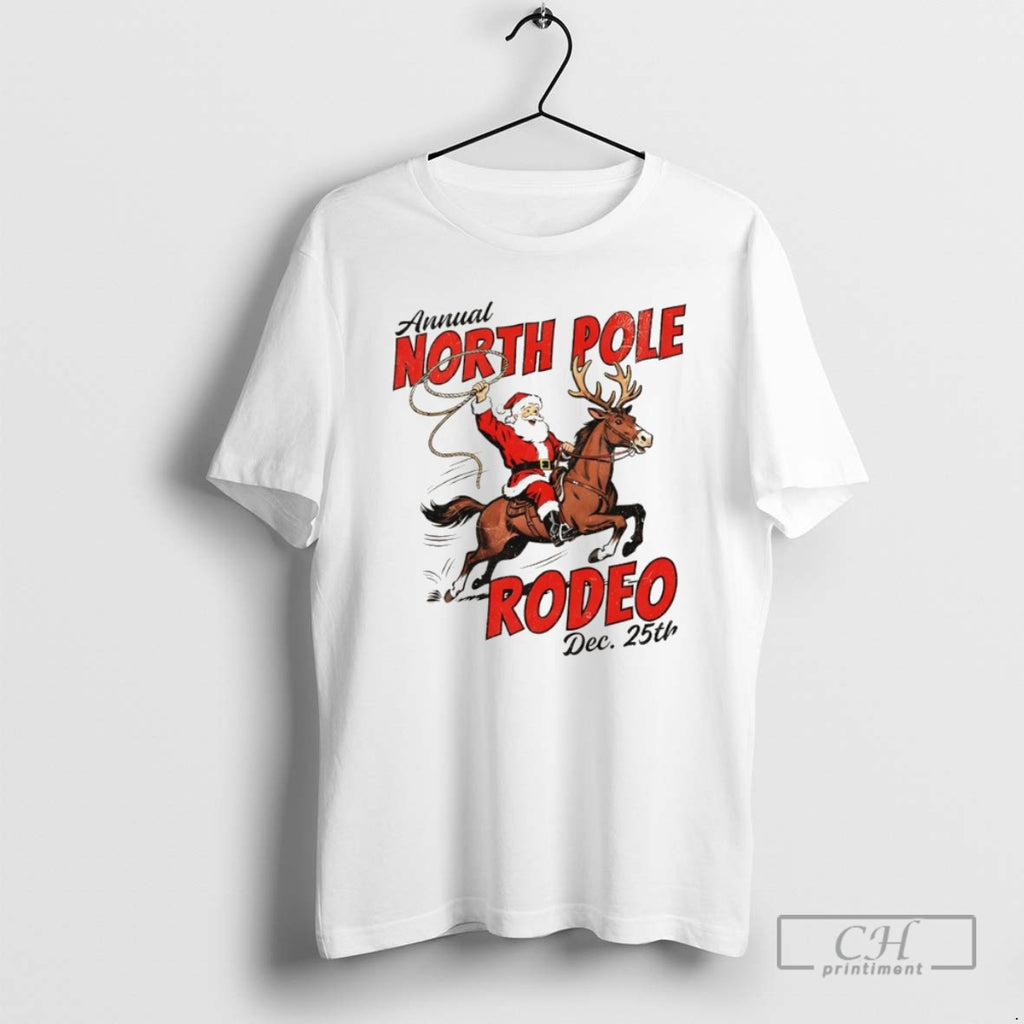 Premium North Pole Rodeo Cowboy Santa Western Roping Christmas Shirt Sweater