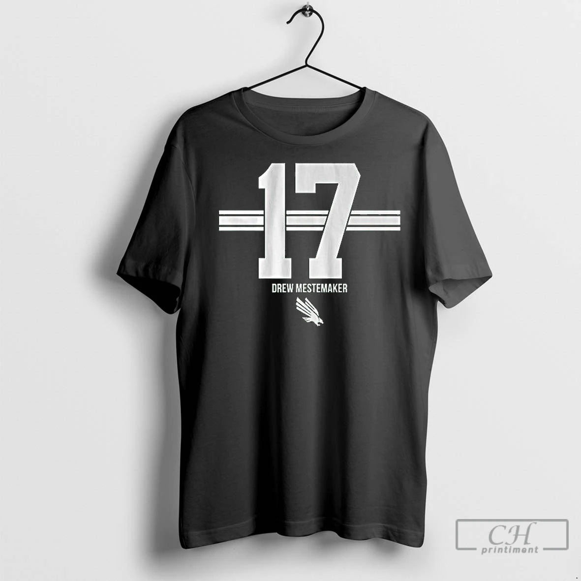 Premium North Texas Football Drew Mestemaker 17 Stripe Long Sleve