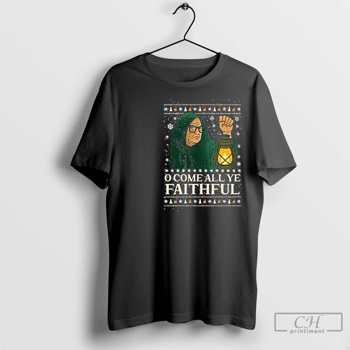 Premium O Come All Ye Faithful Christmas Circle Black