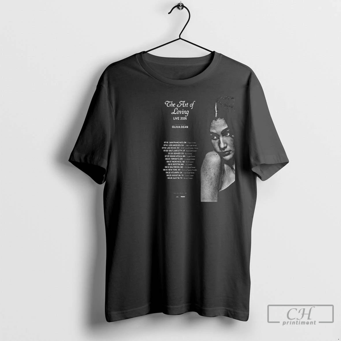 Premium Olivia Dean America And Canada Tour 2026 Circle Black
