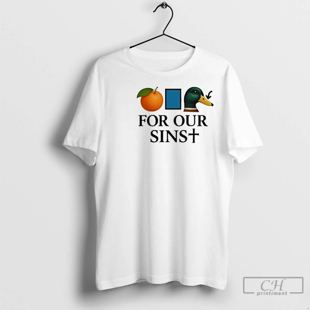 Premium Orange Duck For Our Sins Circle White