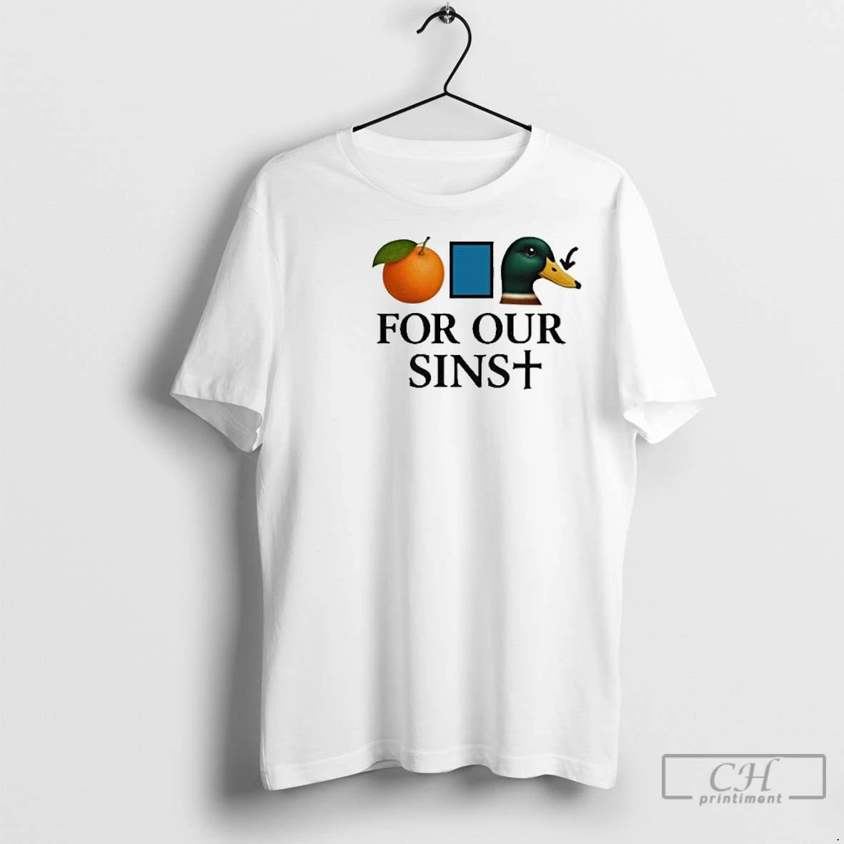 Premium Orange Duck For Our Sins Circle White