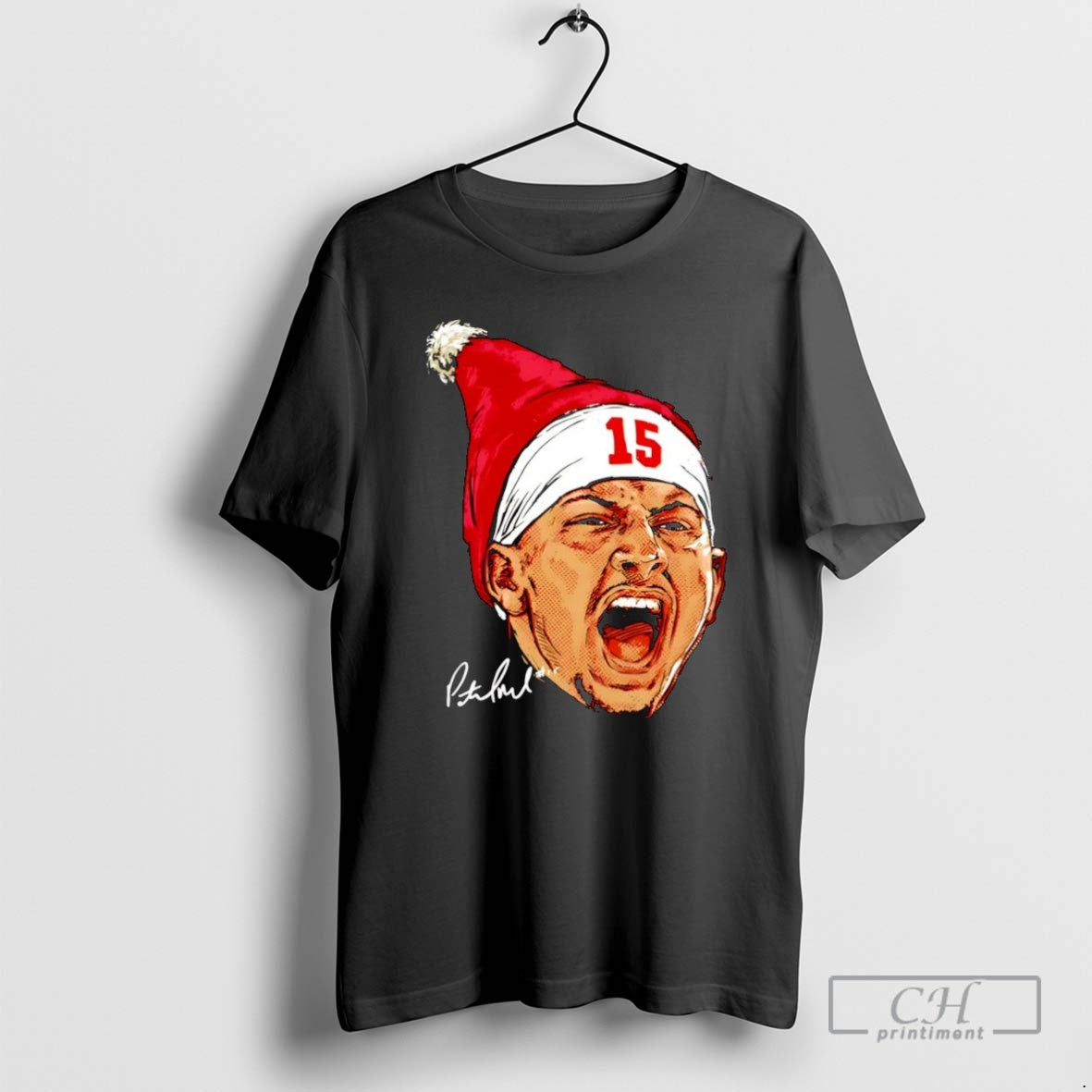 Premium Patrick Mahomes Santa Hat Kansas City Big Head Christmas Christmas Shirt Sweater