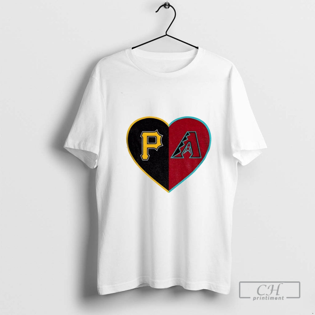 Premium Personalized Split Heart Pittsburgh Pirates Vs Arizona Diamondbacks Logo Shirt Sweater