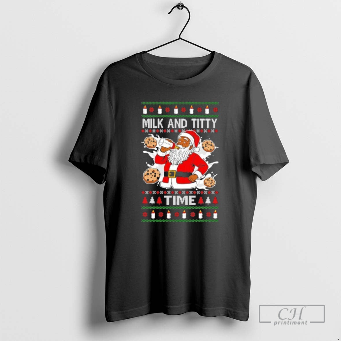 Premium Santa Milk And Titty Time Ugly Christmas Sweat Shirt Sweater