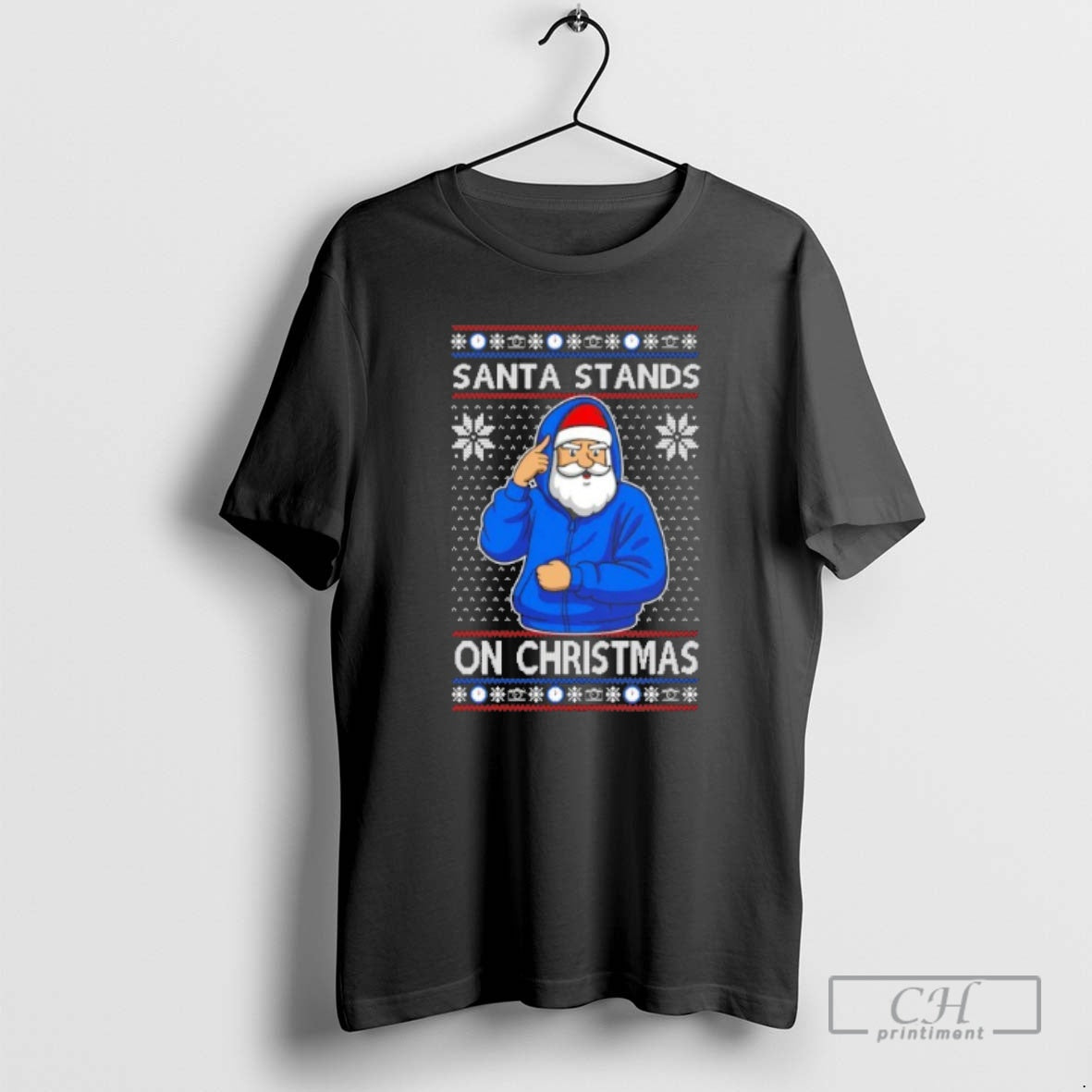 Premium Santa Stands On Christmas Ugly Christmas Sweat Shirt Sweater