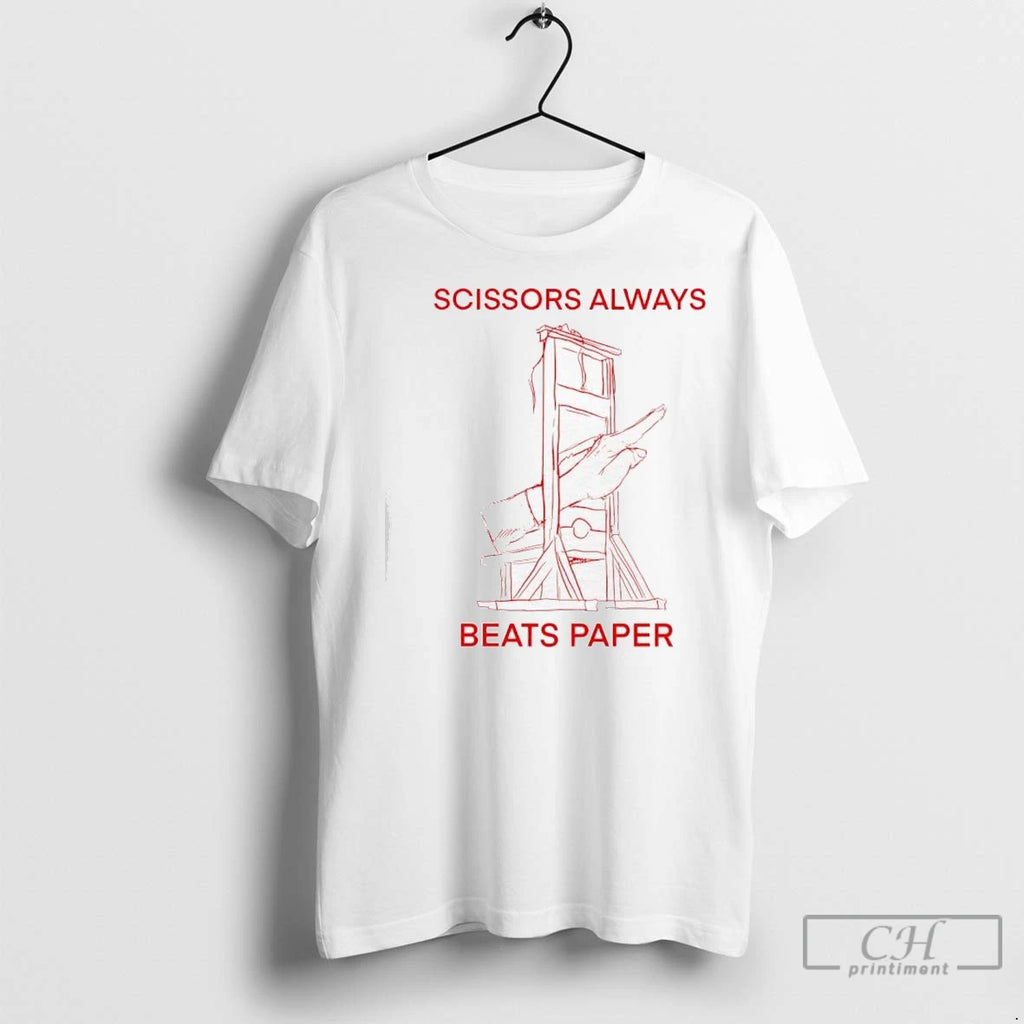 Premium Scissors Always Beats Paper Guillotine Sketch Graphic