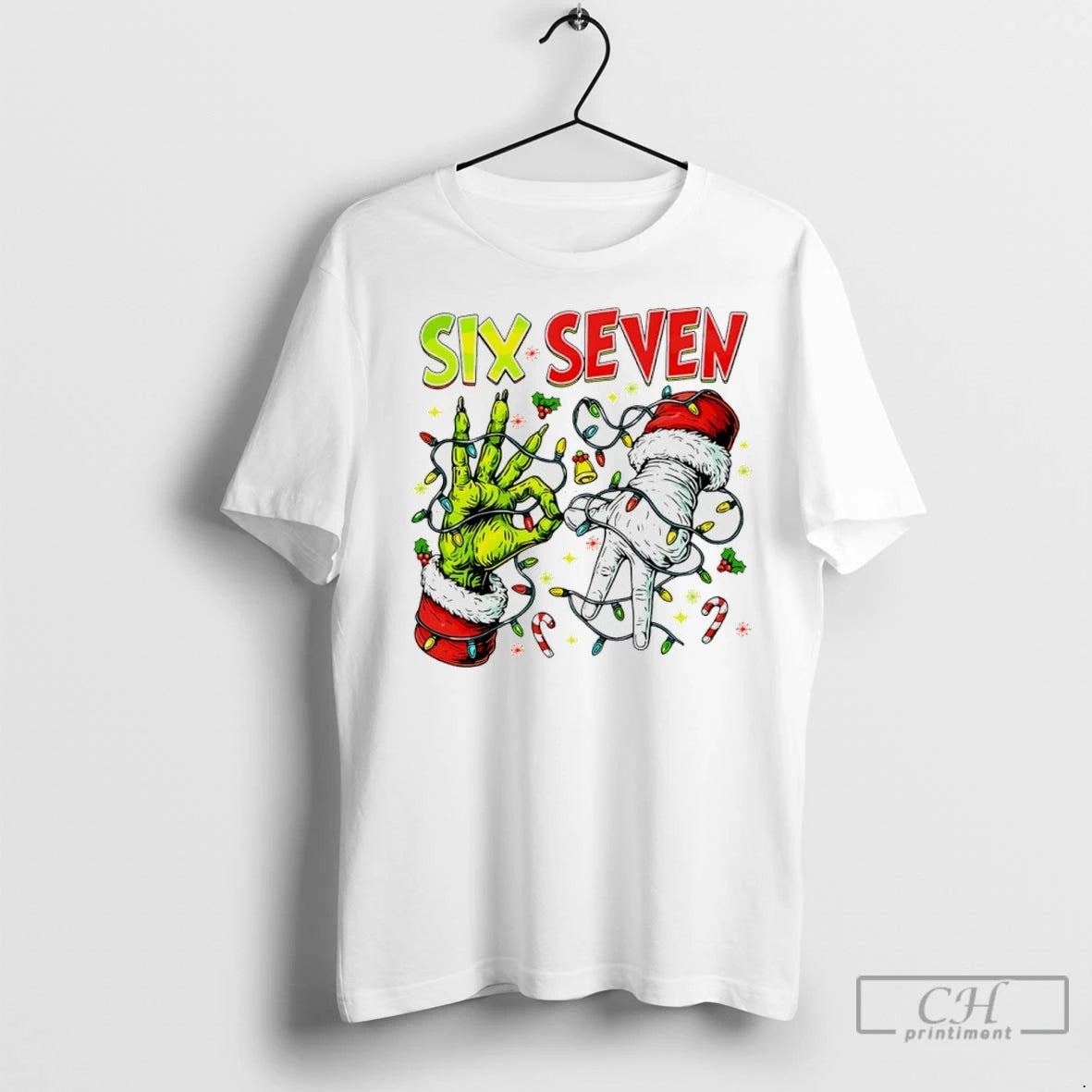 Premium Six Seven Grinch Hand Lightning Christmas