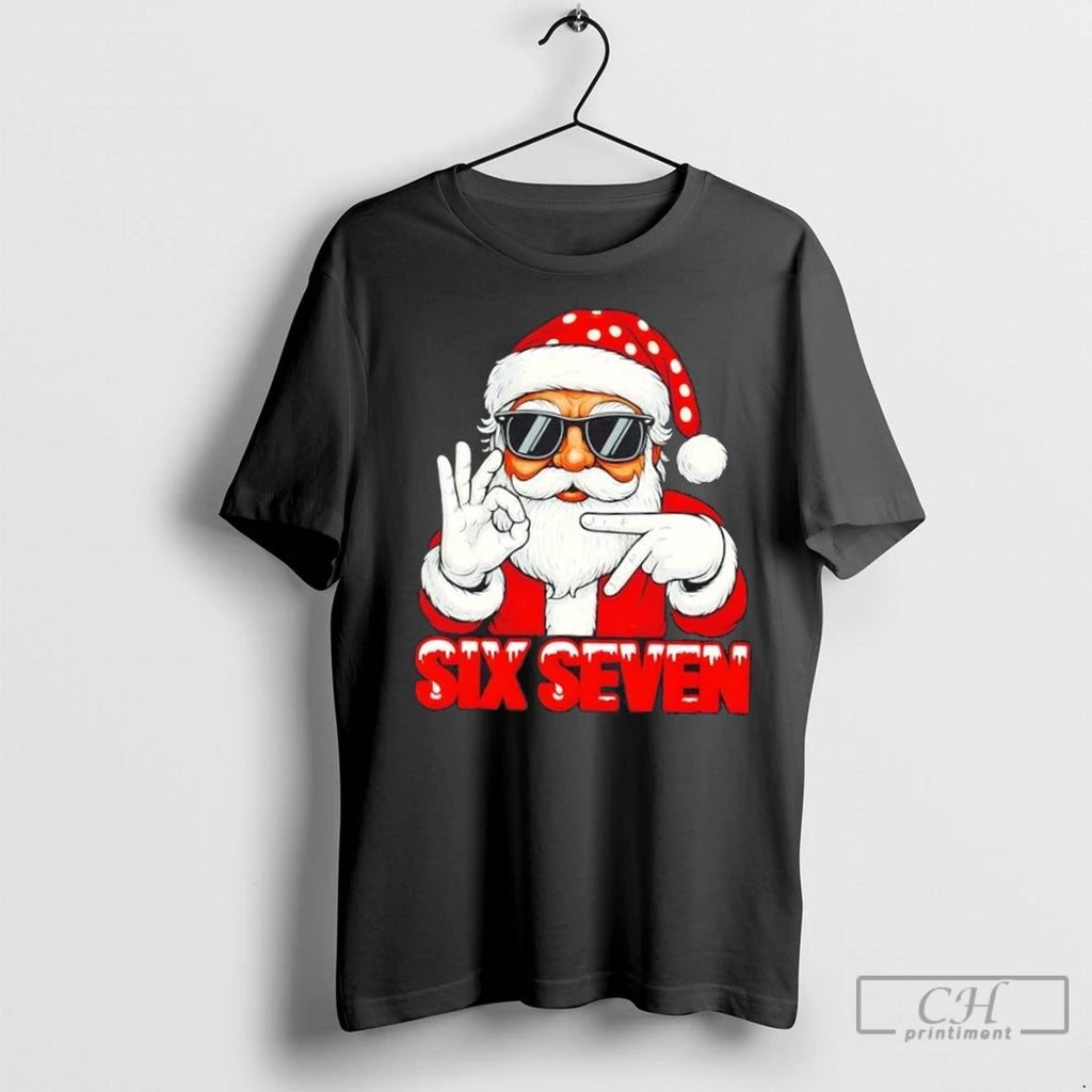 Premium Six Seven Meme Christmas Cool Santa Saying 6 7