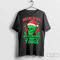 Premium Skull Wears Black Hates People And Wants 7 Dogs Christmas