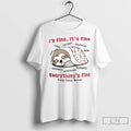 Premium Sloth Breast Cancer Im Fine Its Fine Everythings Fine