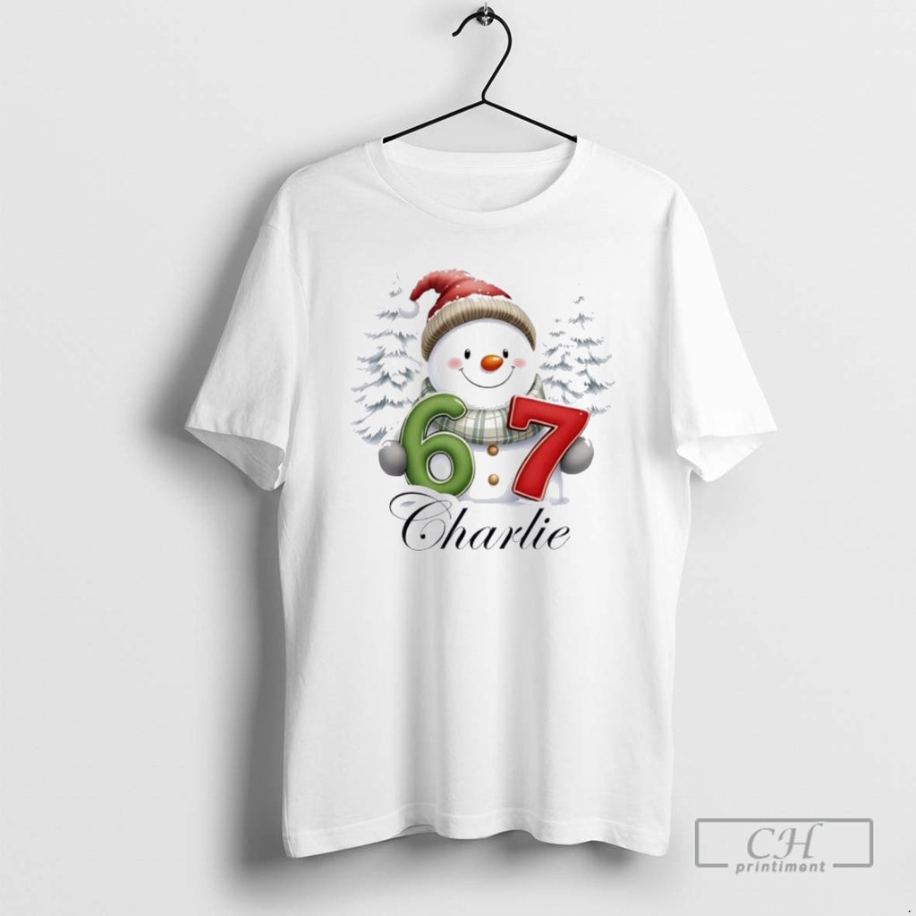 Premium Snowman Cute Six Seven Christmas Personalized Ornaments White Shirt Sweater