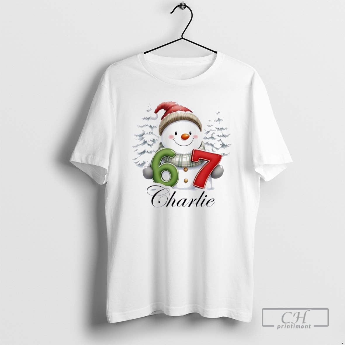 Premium Snowman Cute Six Seven Christmas Personalized Ornaments White Shirt Sweater