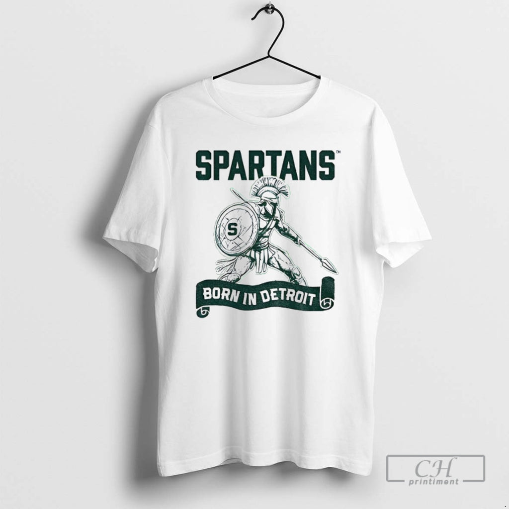 Premium Spartans Born In Detroit Shirt Sweater