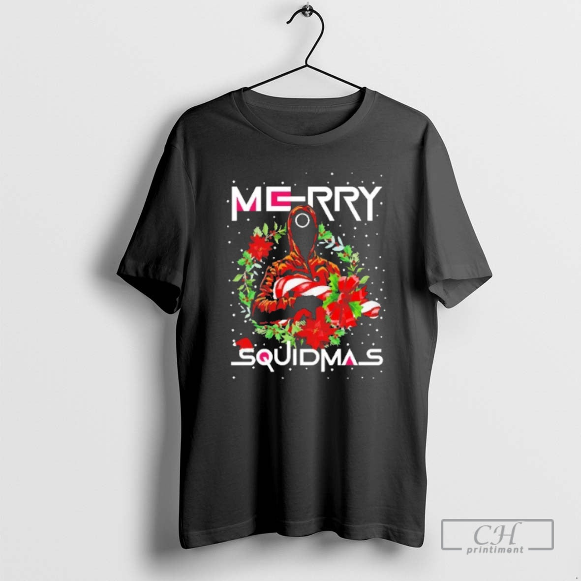 Premium Squid Games Merry Squidmas Candy Cane Sleeping Christmas Shirt Sweater