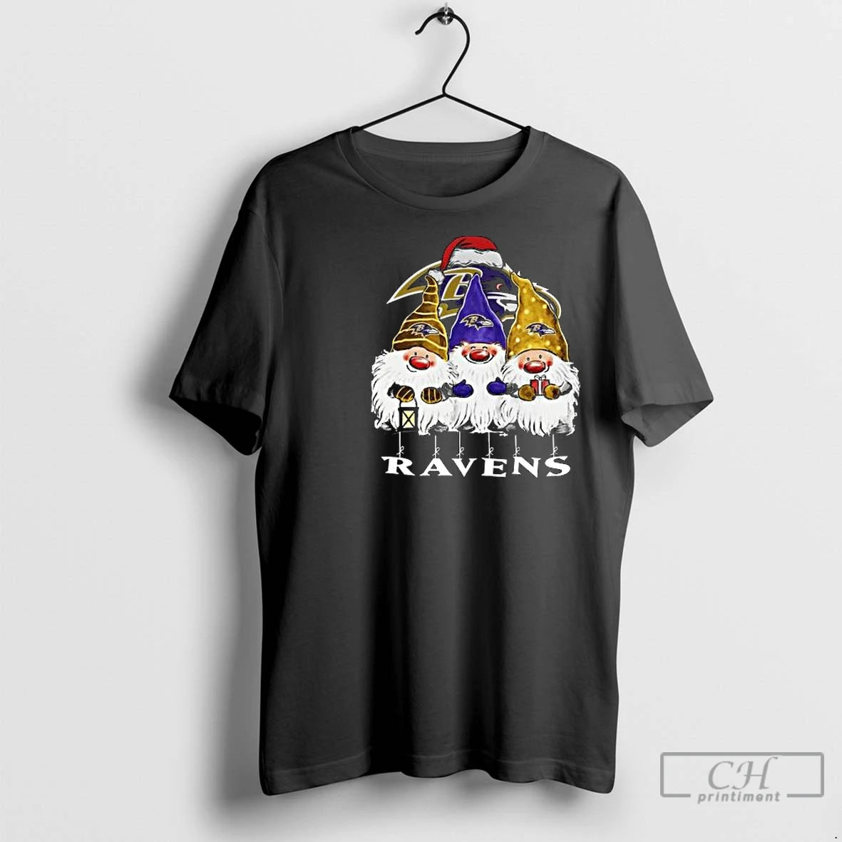 Premium The Gnomes X Baltimore Ravens Merry Christmas 2025 Circle Black