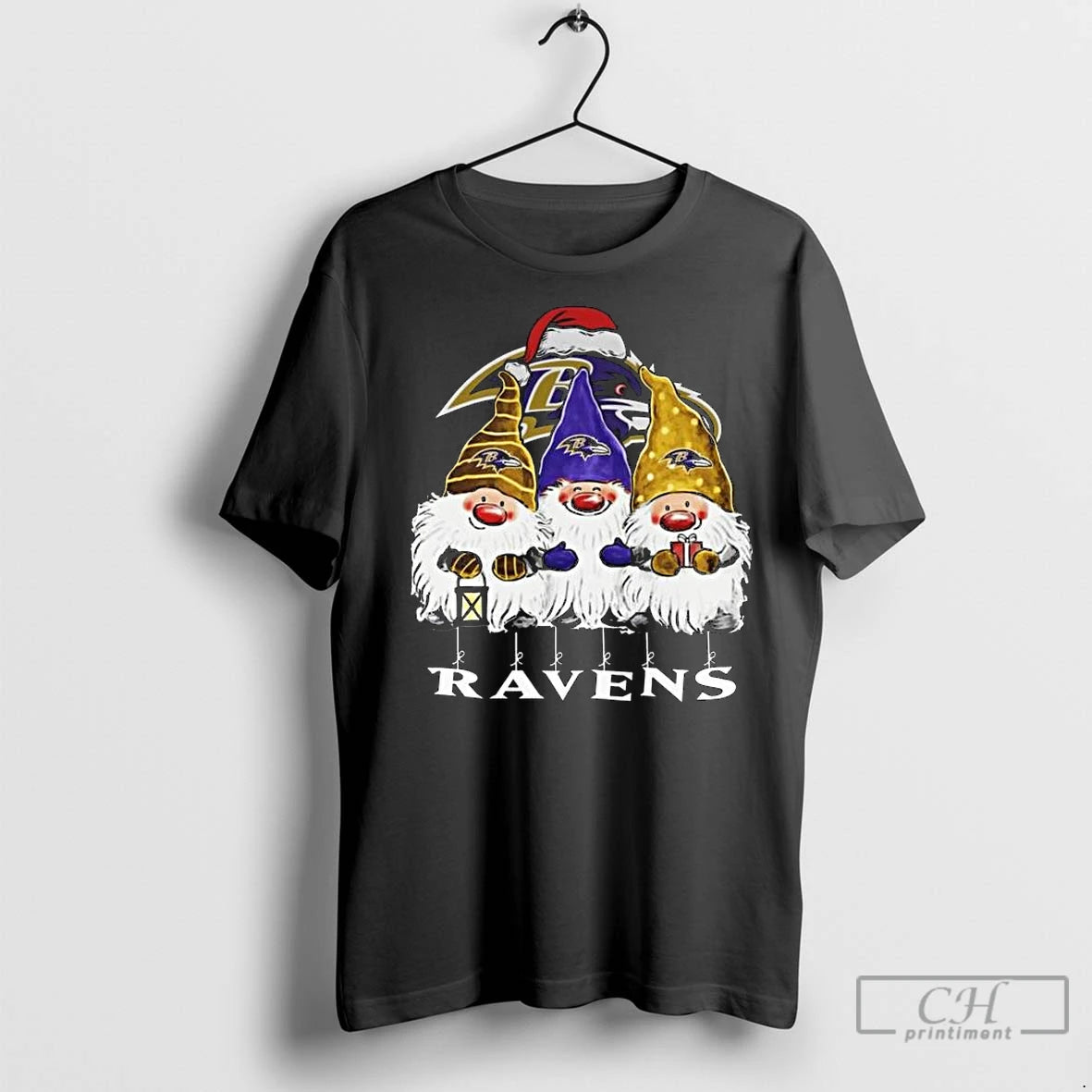Premium The Gnomes X Baltimore Ravens Merry Christmas 2025 Long Sleve