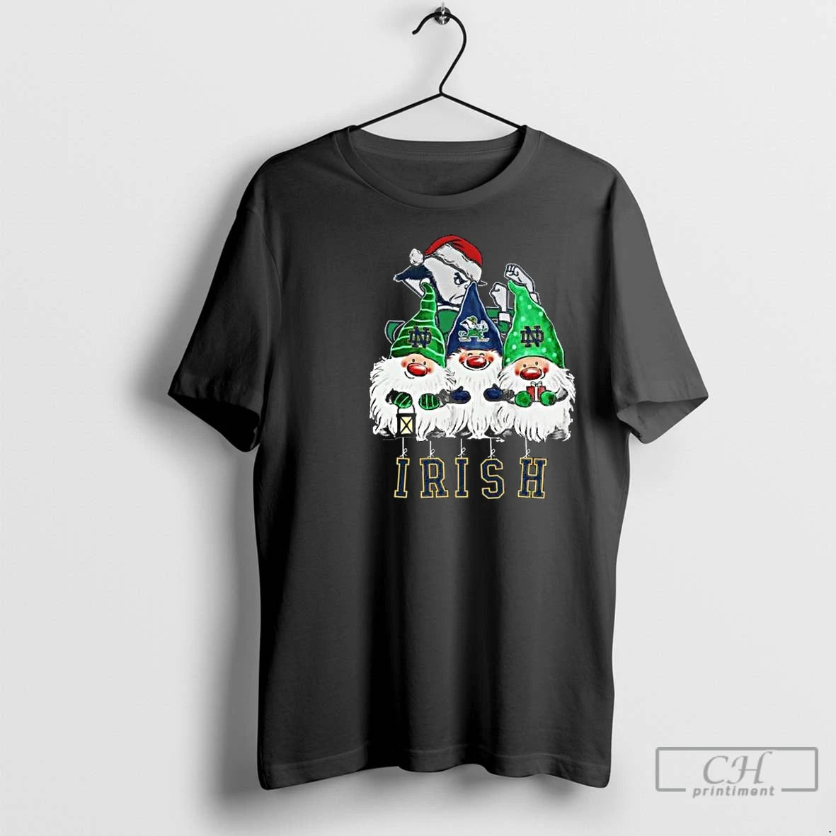 Premium The Gnomes X Notre Dame Fighting Irish Merry Christmas 2025 Circle Black