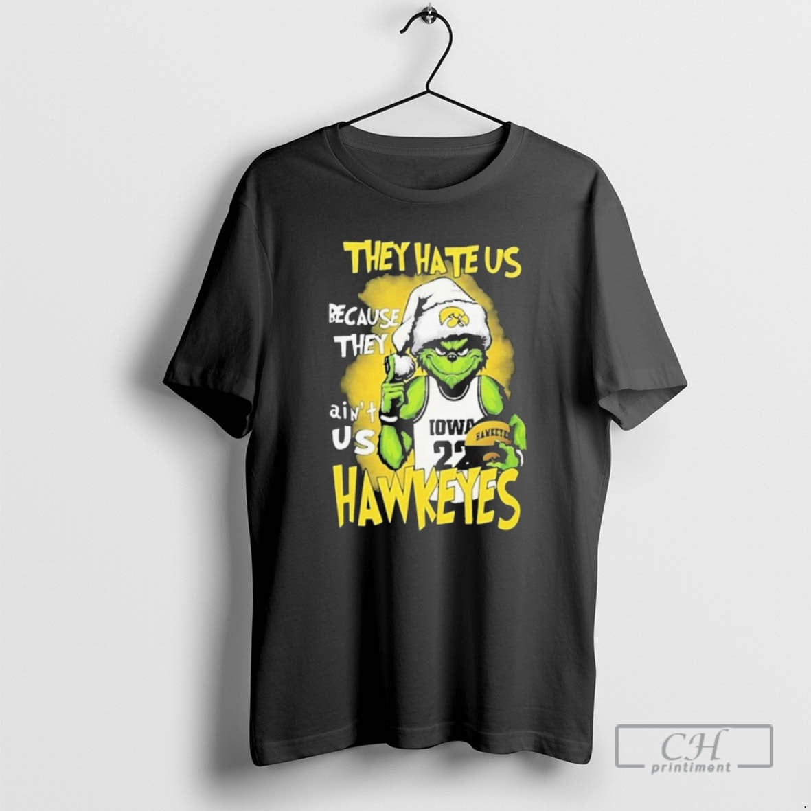 Premium The Grinch They Hate Us Because They Aint Us Iowa Hawkeyes Christmas Shirt Sweater