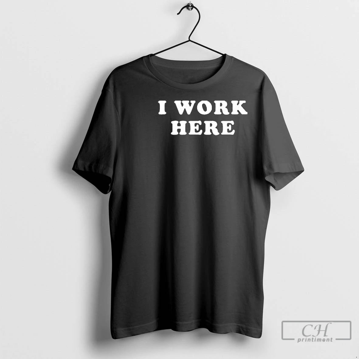 Premium Threedom I Work Here Circle Black