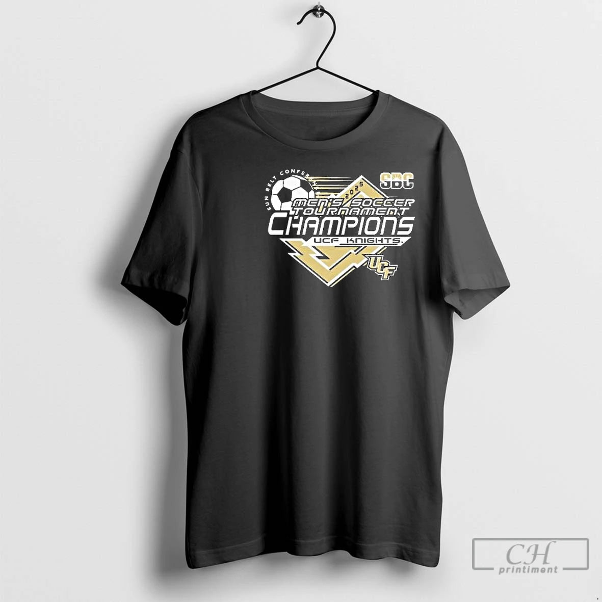 Premium Ucf Knights 2025 Sun Belt Conference Mens Soccer Tournament Champions Circle Black