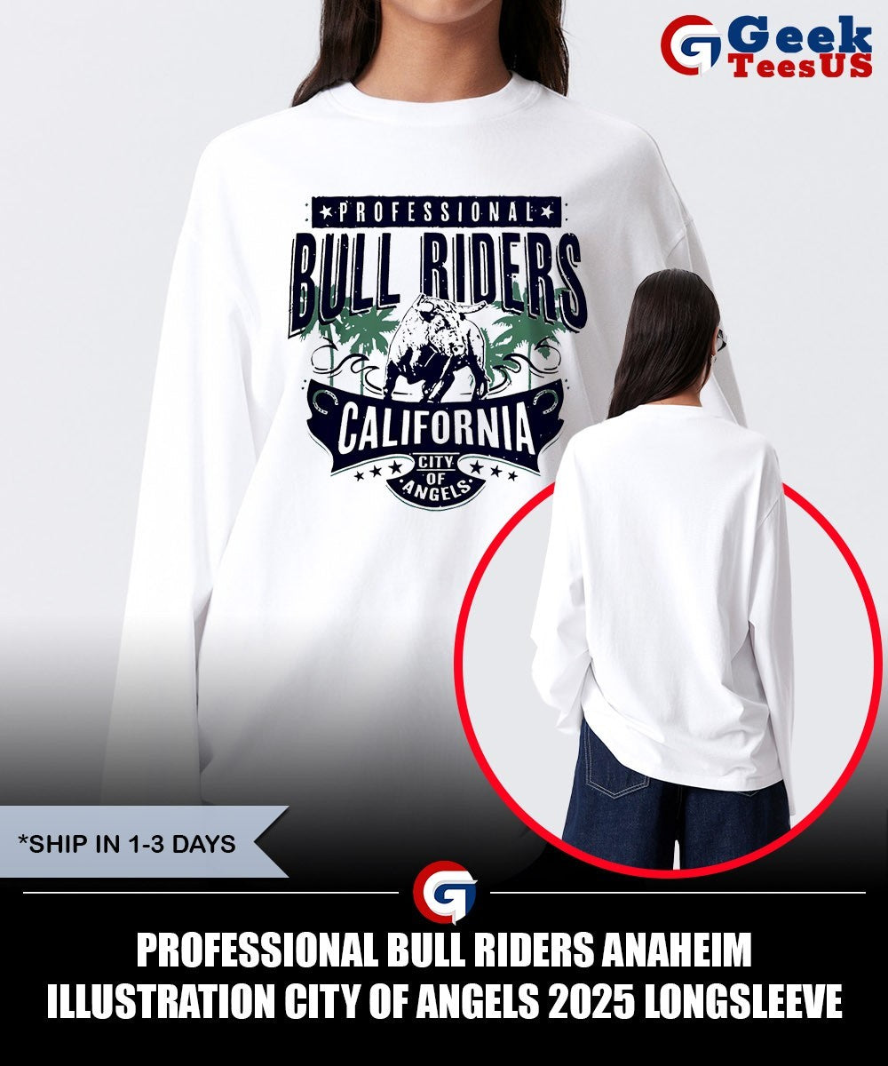 Professional Bull Riders Anaheim Illustration City Of Angels 2025 shirt Unisex , , , Long Sleeve Tee
