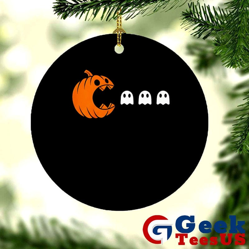 Pumpkin eating ghost Pacman Halloween shirt Unisex , , , Long Sleeve Tee