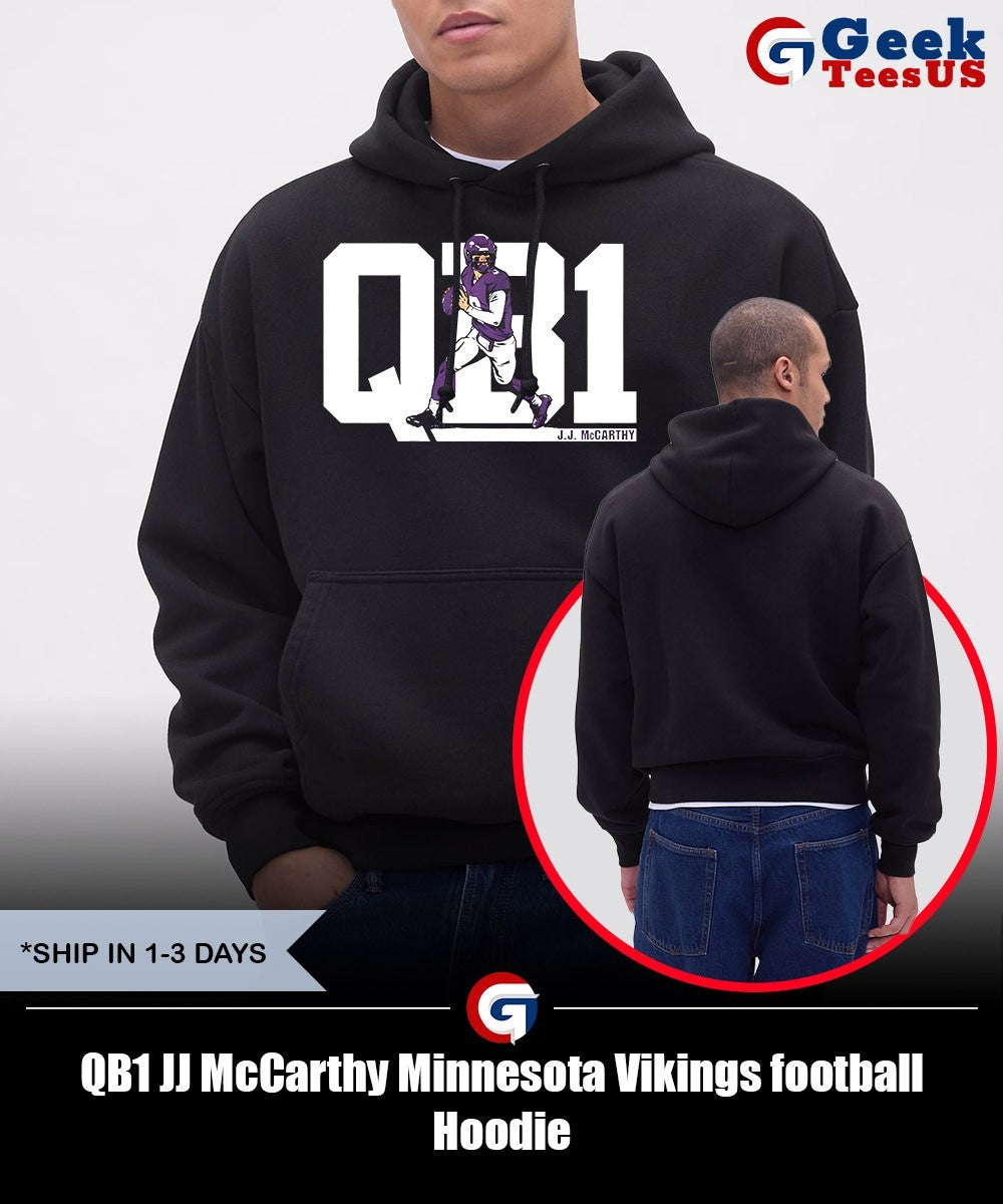 QB1 JJ McCarthy Minnesota Vikings football shirt Unisex , , , Long Sleeve Tee