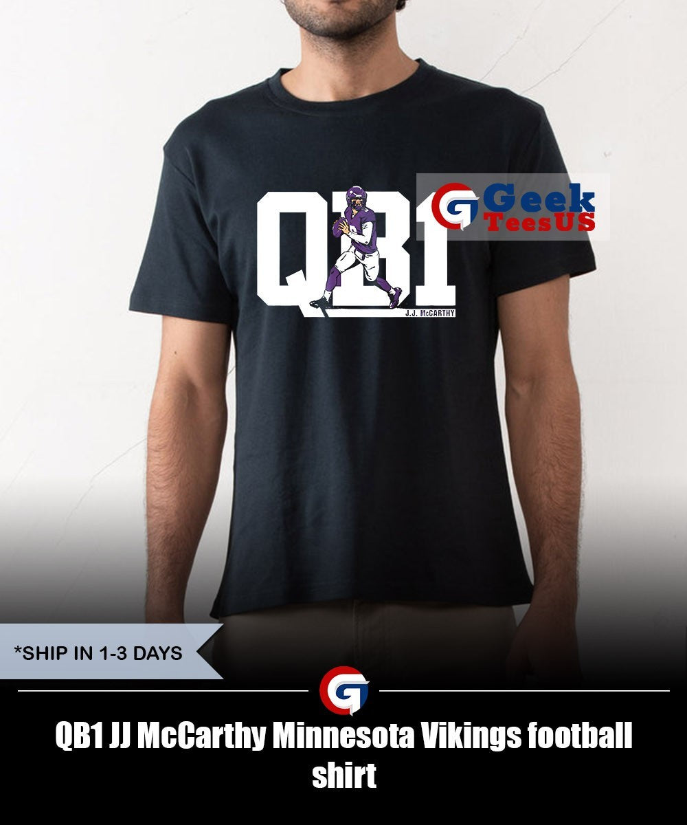 QB1 JJ McCarthy Minnesota Vikings football shirt Unisex , , , Long Sleeve Tee