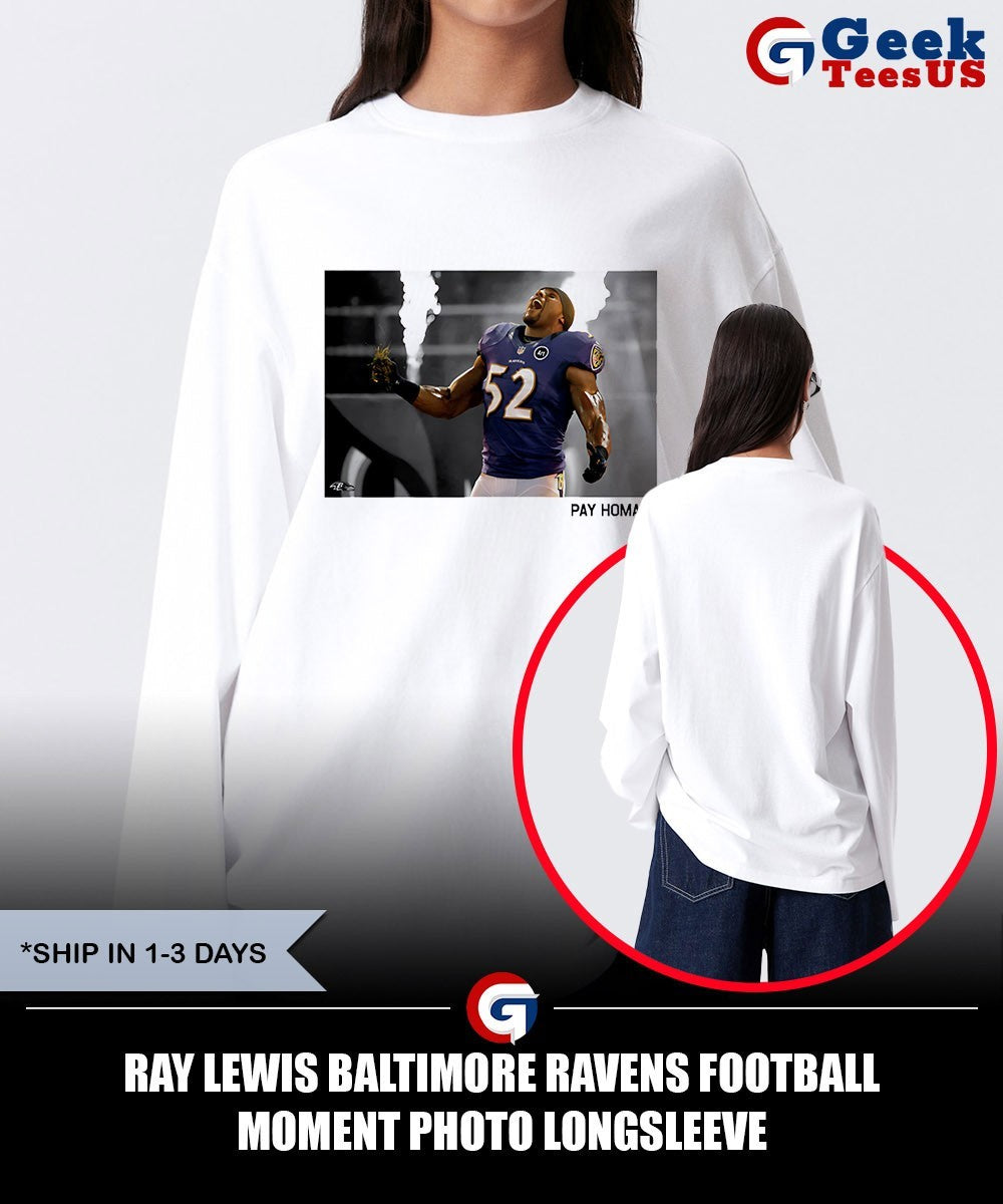 Ray Lewis Baltimore Ravens football moment photo shirt Unisex , , , Long Sleeve Tee