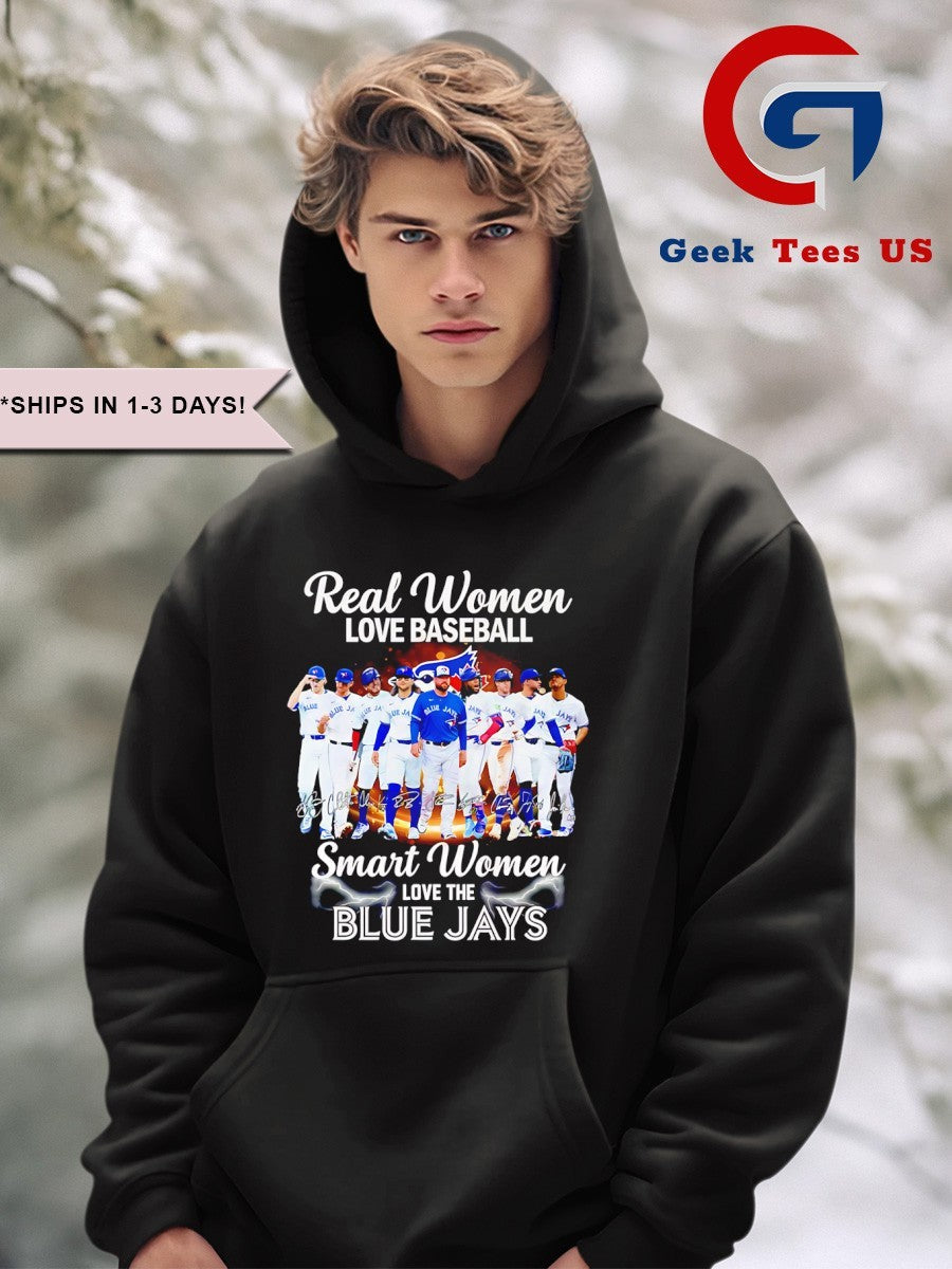 Real women love baseball smart women love the Toronto Blue Jays baseball 2025 shirt Unisex , , , Long Sleeve Tee