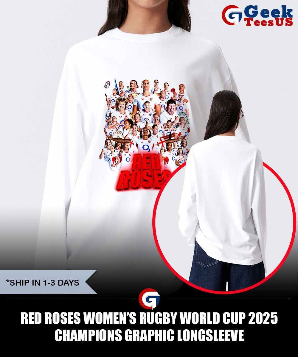 Red Roses Women’s Rugby World Cup 2025 Champions graphic shirt Unisex , , , Long Sleeve Tee