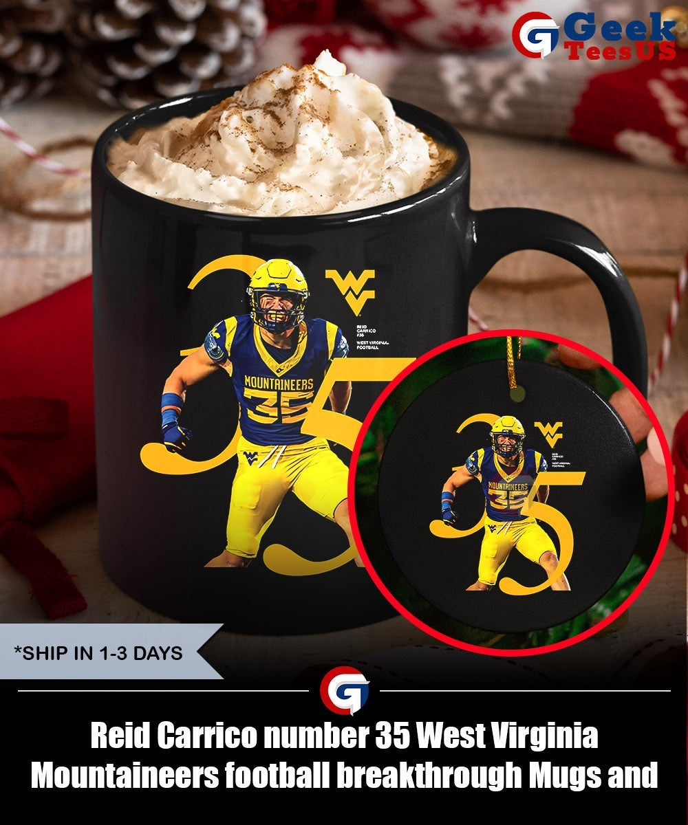 Reid Carrico number 35 West Virginia Mountaineers football breakthrough shirt Unisex , , , Long Sleeve Tee